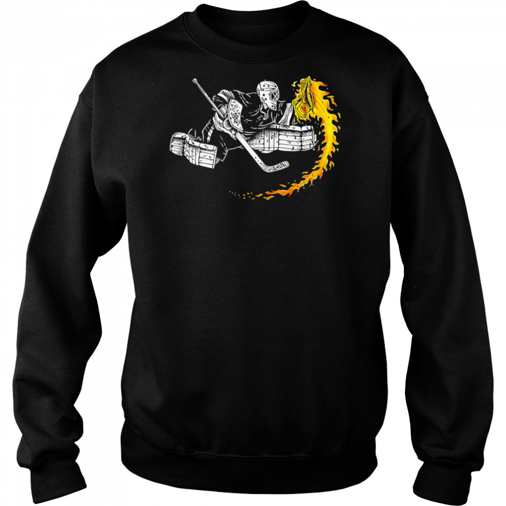 Ice Hockey Goalie Hot Glove on Fire shirt Hoodie