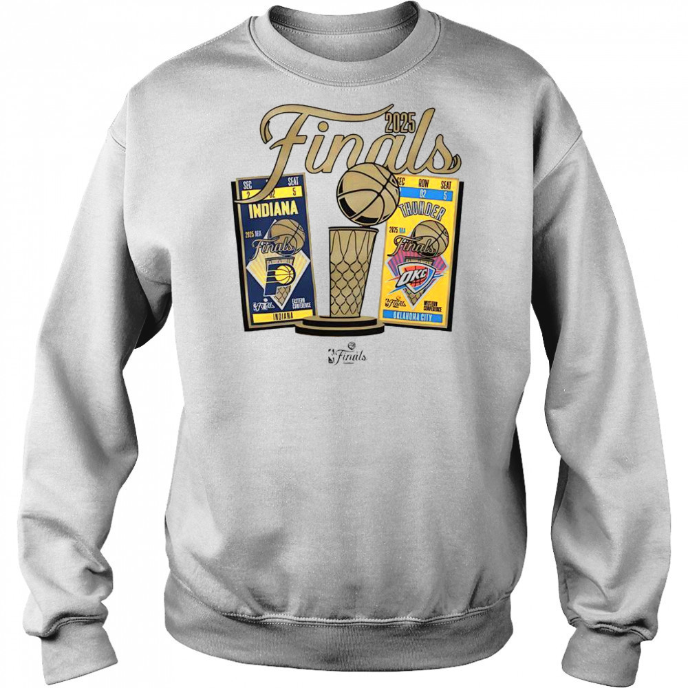 Indiana Pacers Vs Oklahoma City Thunder 2025 NBA Finals Ticket Matchup T-Shirt Hoodie