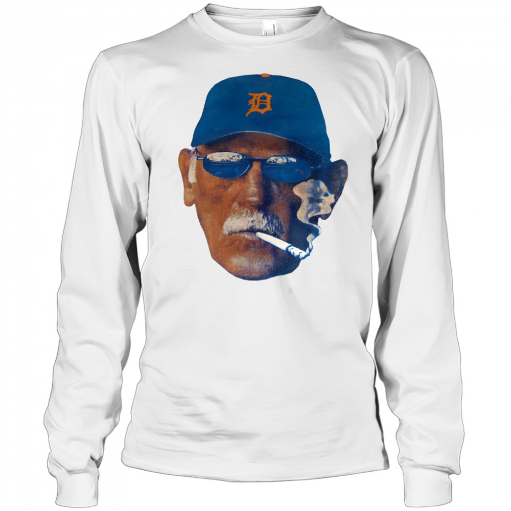 jim Leyland Smoking Graphic Shirt Long Sleeved