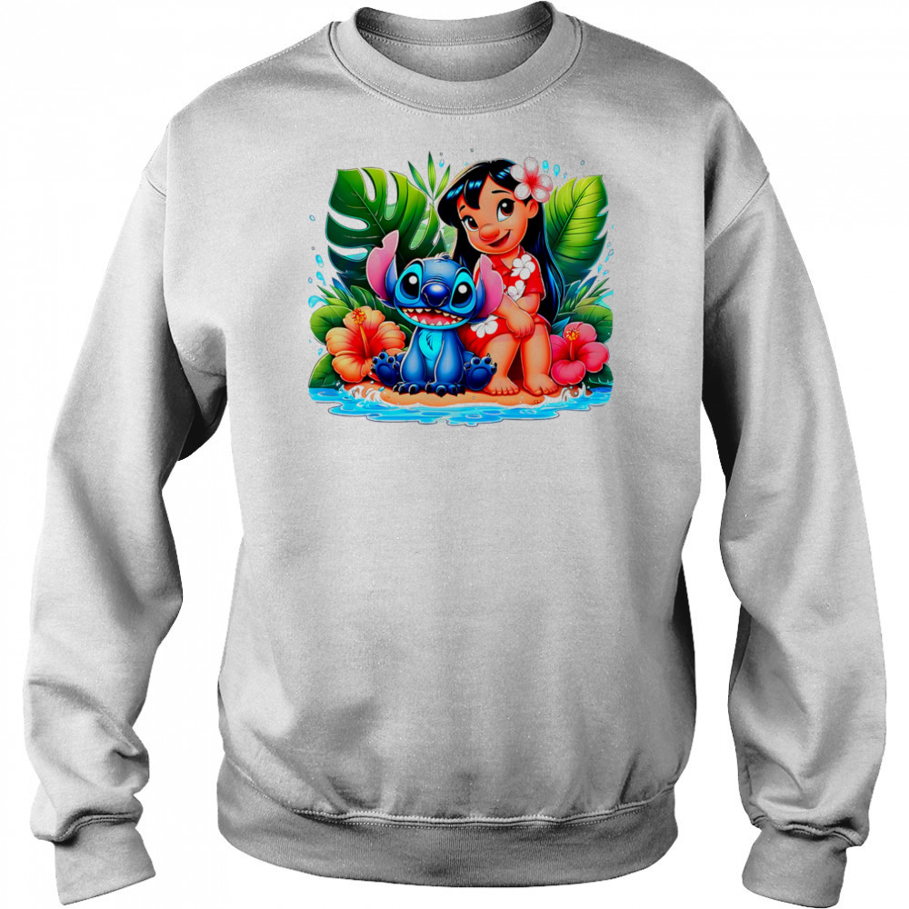 Lilo Stitch Summer Vibes Watercolor Splash shirt Hoodie