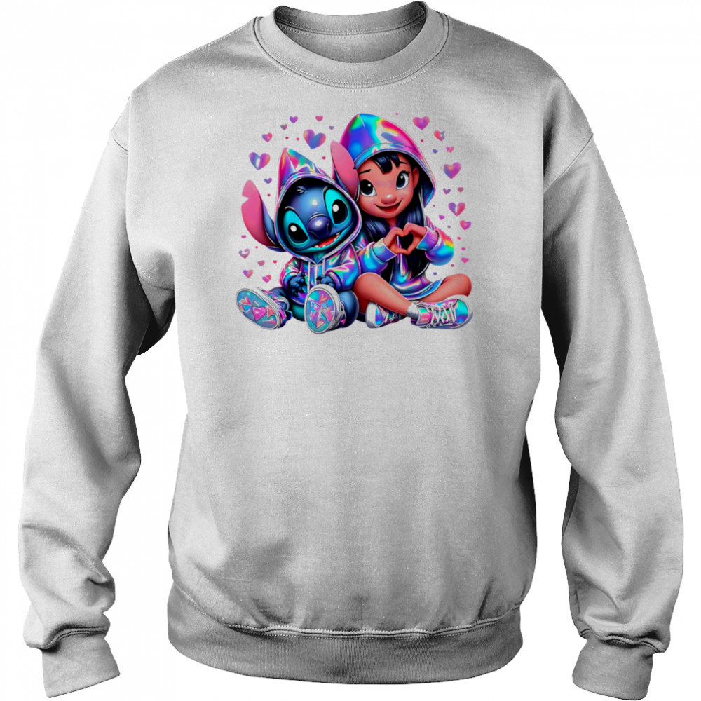 Love Lilo And Stitch Neon Clipart shirt Hoodie
