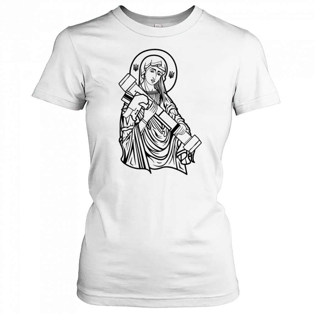 Made in ukraine saint javelin outline shirt Women's T-shirt