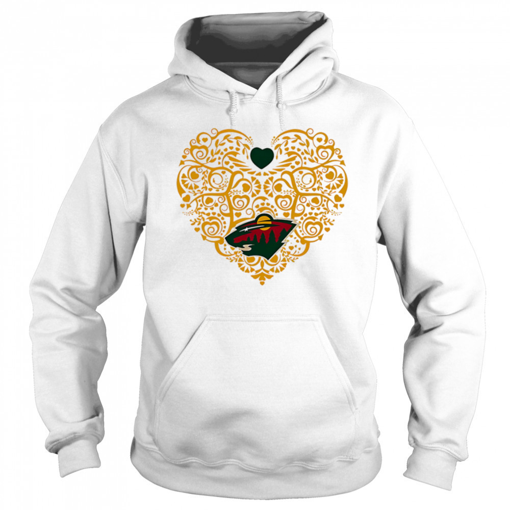 Minnesota Wild Floral Pattern Heart logo shirt Sweatshirt
