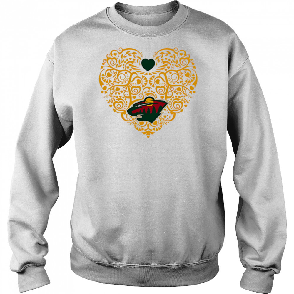 Minnesota Wild Floral Pattern Heart logo shirt Hoodie