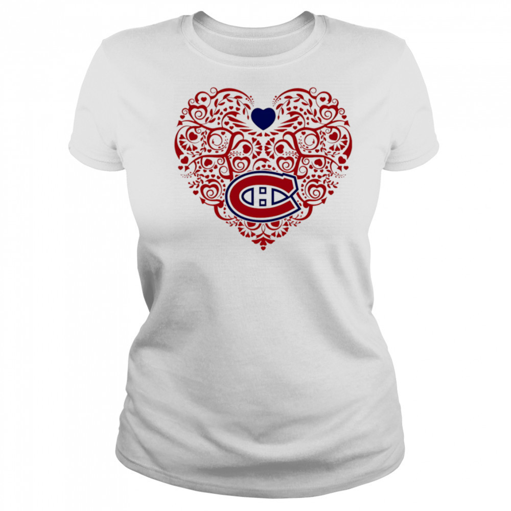 Montreal Canadiens Floral Pattern Heart logo shirt Women's T-shirt