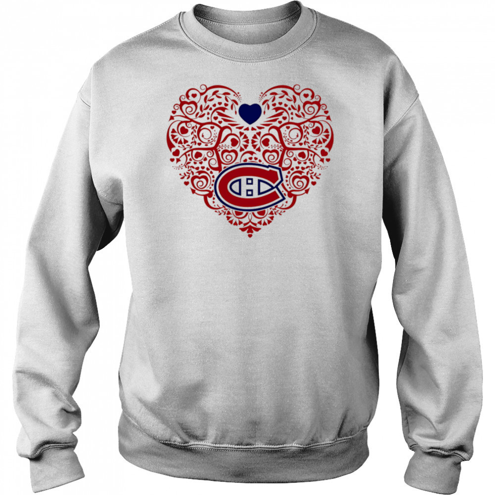 Montreal Canadiens Floral Pattern Heart logo shirt Hoodie