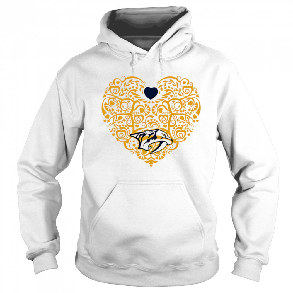 Nashville Predators Floral Pattern Heart logo shirt Sweatshirt