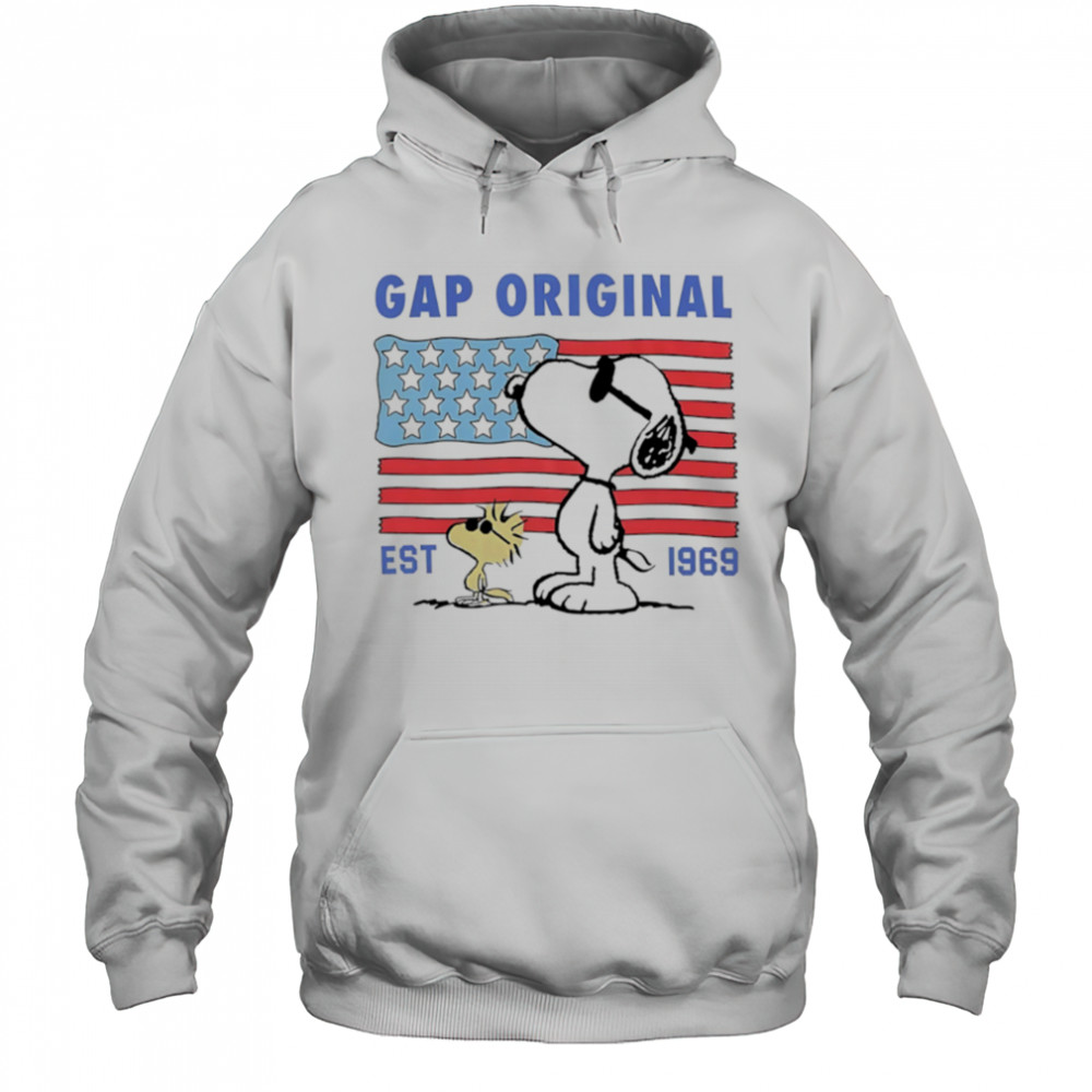 Peanuts Gap Original est 1969 American flag shirt Hoodie