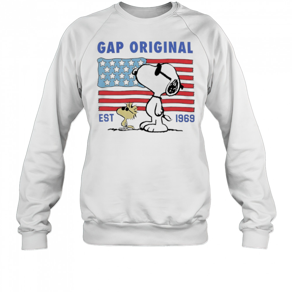 Peanuts Gap Original est 1969 American flag shirt Sweatshirt