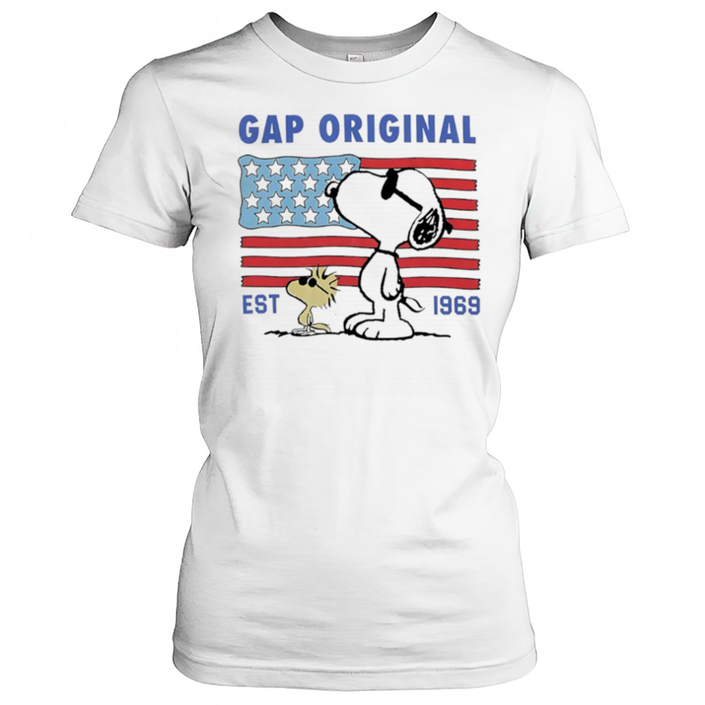 Peanuts Gap Original est 1969 American flag shirt Women's T-shirt