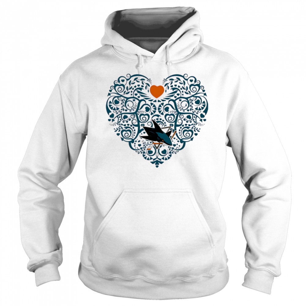 San Jose Sharks Floral Pattern Heart logo shirt Sweatshirt