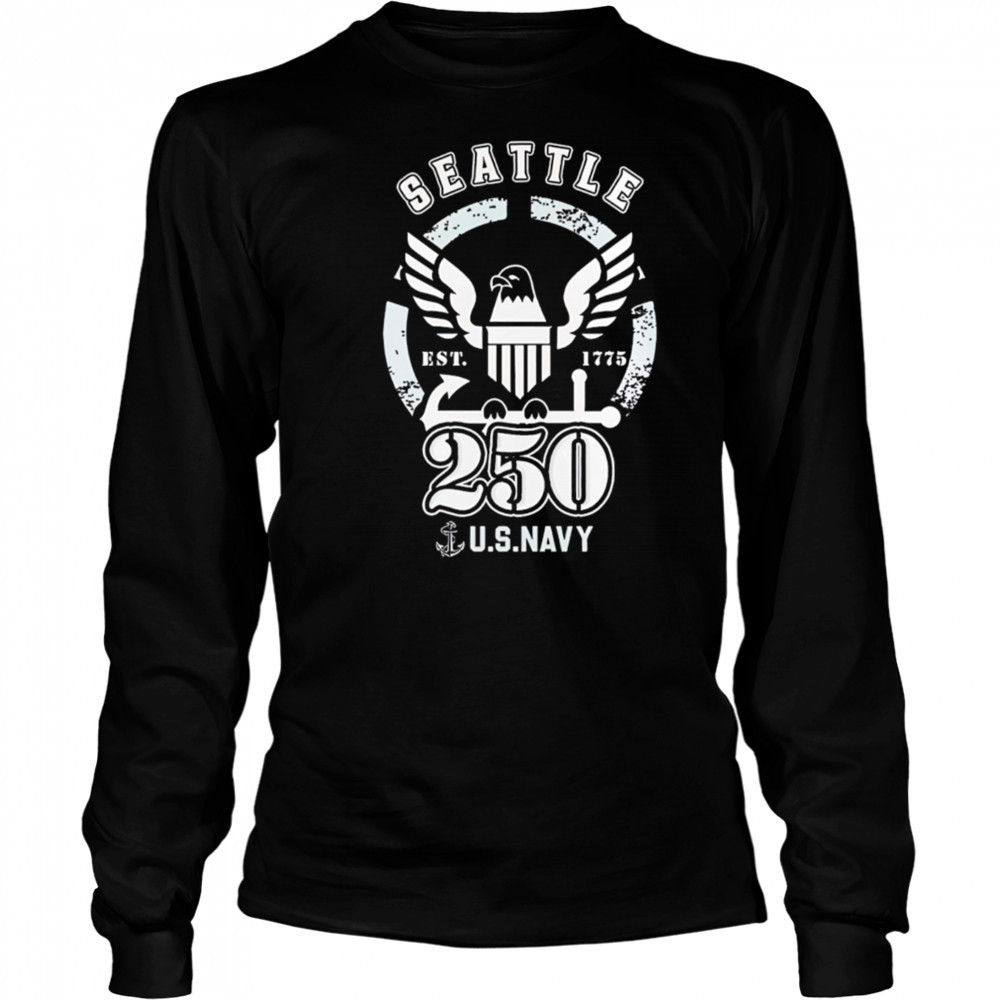 Seattle mariners mlb x 250 u.s. navy baseball shirt Long Sleeved