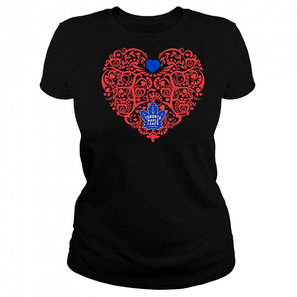 Toronto Maple Leafs Floral Pattern Heart logo shirt Women's T-shirt
