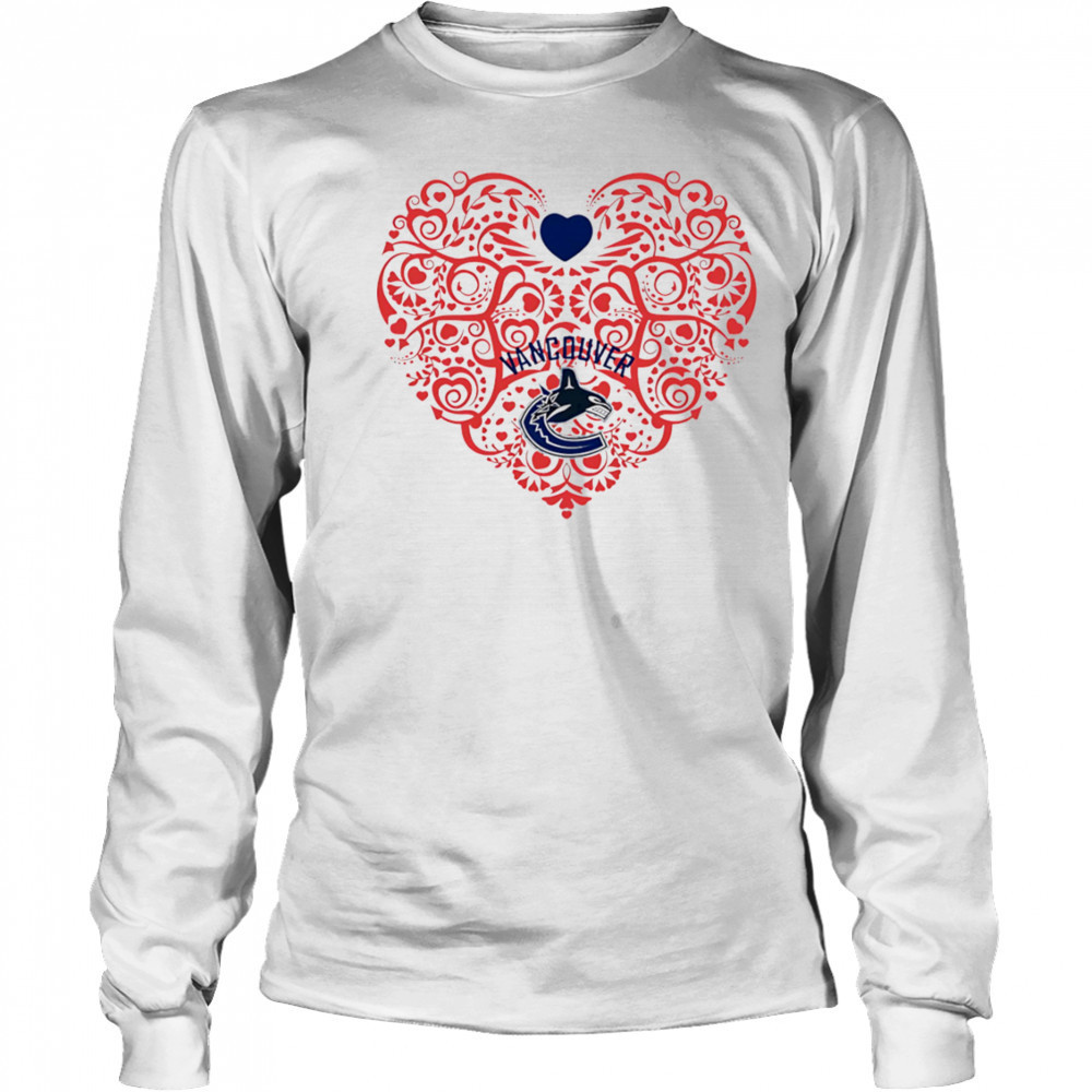 Vancouver Canucks Floral Pattern Heart logo shirt Long Sleeved