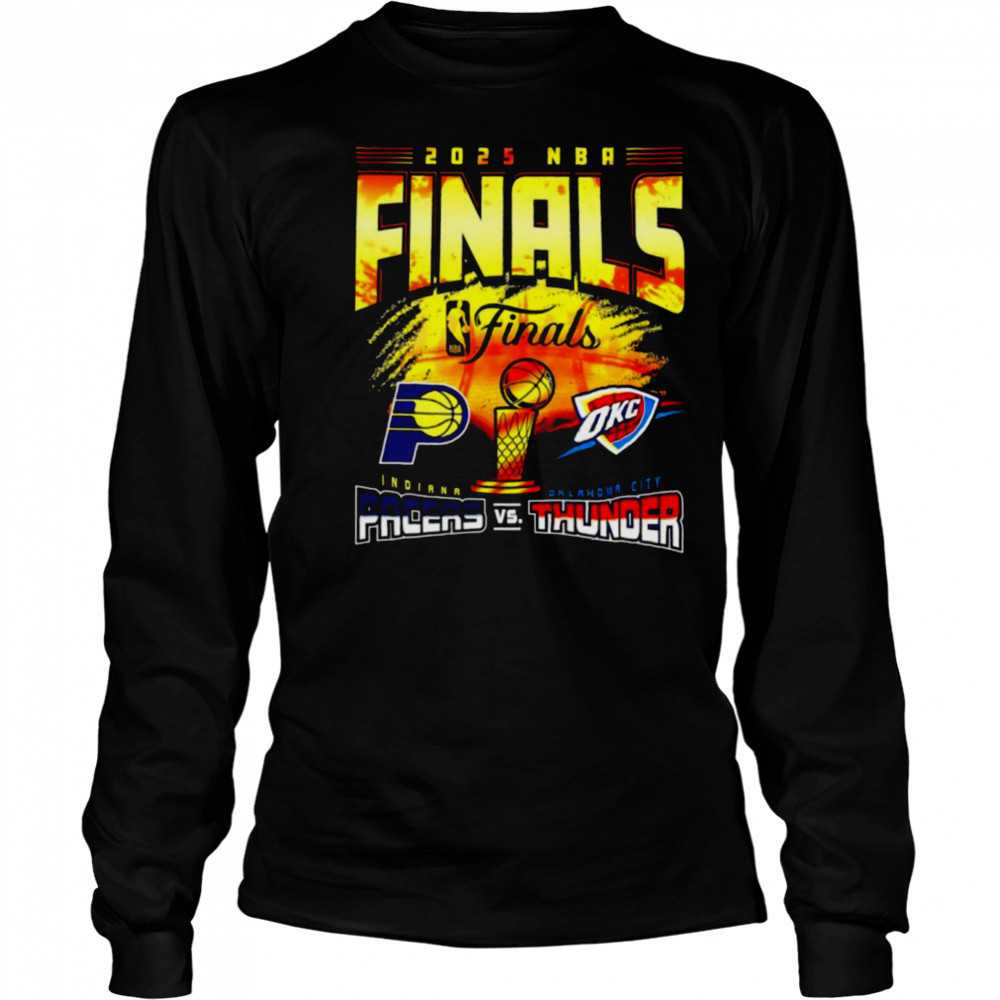 2025 NBA Finals Indiana Pacers vs. Oklahoma City Thunder dueling teams logo shirt Long Sleeved