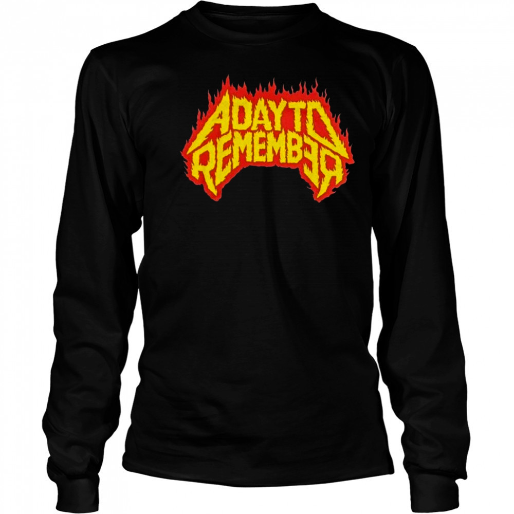 A Day To Remember Flaming Skull Shirt Long Sleeved
