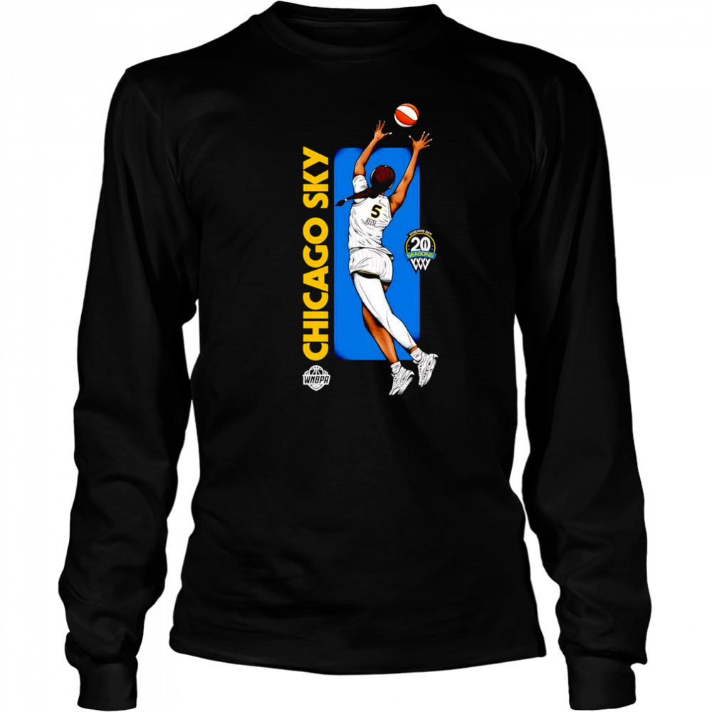 Angel Reese Chicago Sky 20 season cartoon shirt Long Sleeved