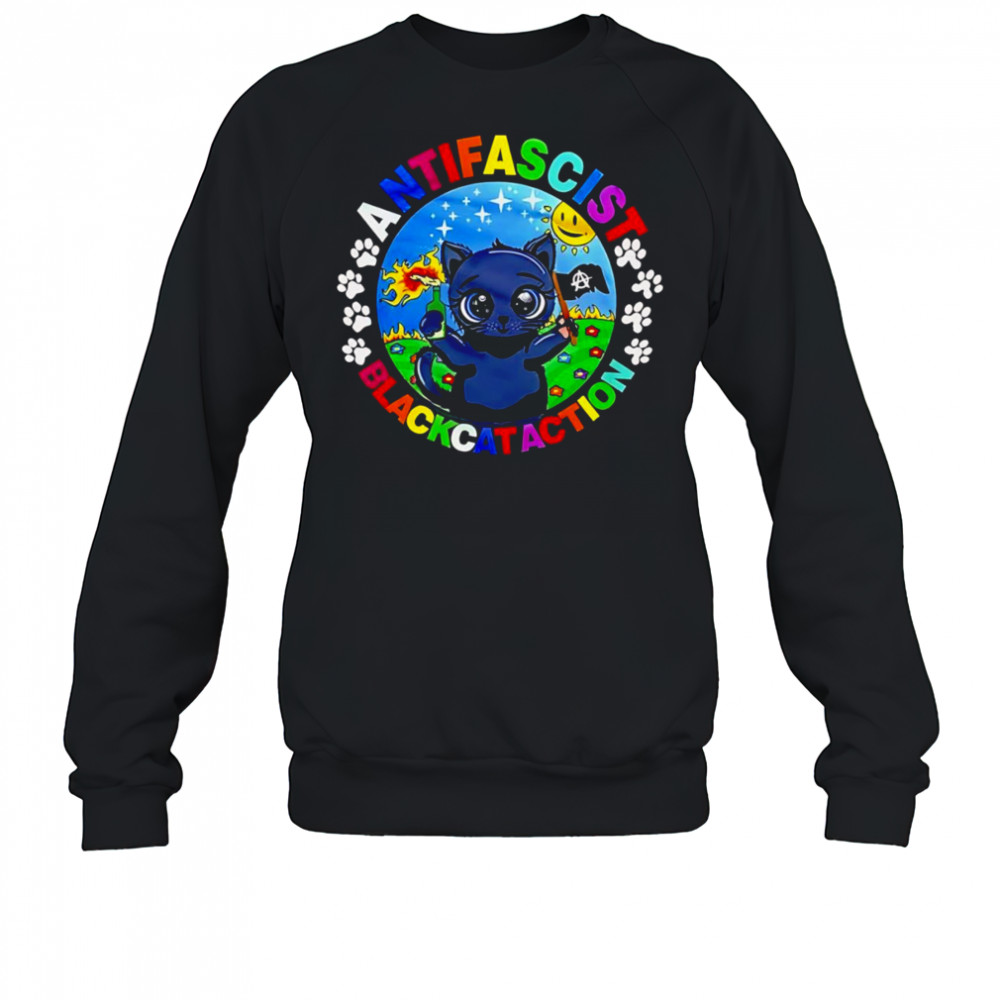 Antifascist black cat action shirt Sweatshirt