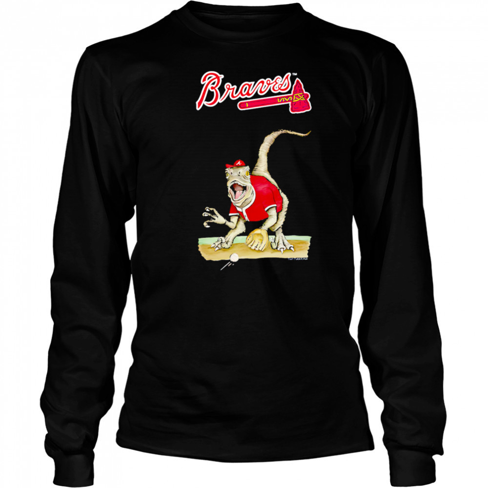 Atlanta Braves Velociraptor catcher shirt Long Sleeved
