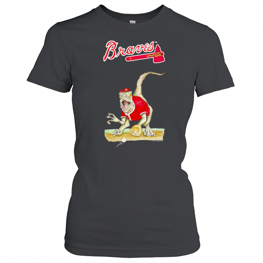 Atlanta Braves Velociraptor catcher shirt Women's T-shirt