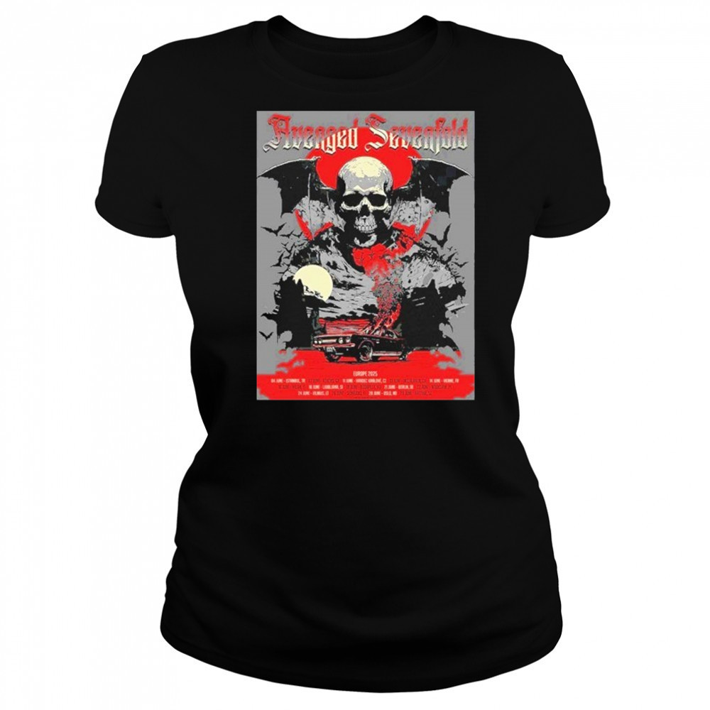 Avenged Sevenfold Europe 2025 Tour Schedule shirt Women's T-shirt