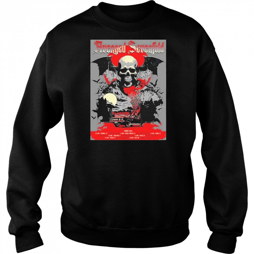 Avenged Sevenfold Europe 2025 Tour Schedule shirt Hoodie