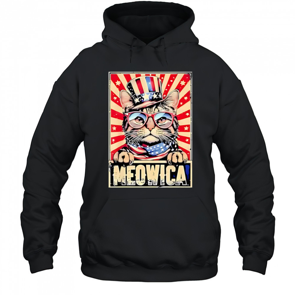 Cat meowica 4th of july shirt Hoodie
