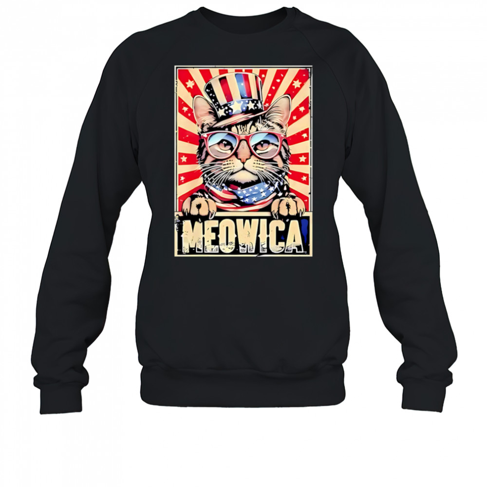 Cat meowica 4th of july shirt Sweatshirt