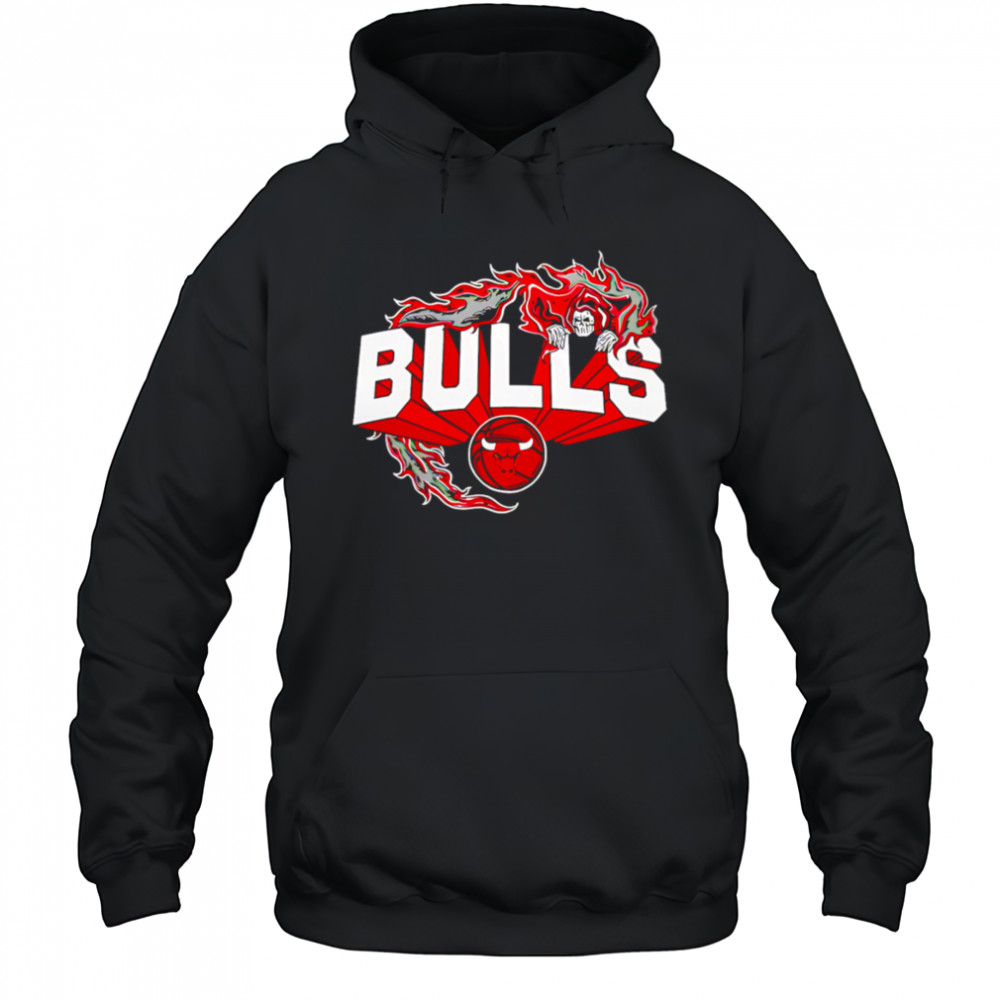 Flaming Grim Reaper Chicago Bulls logo shirt Hoodie