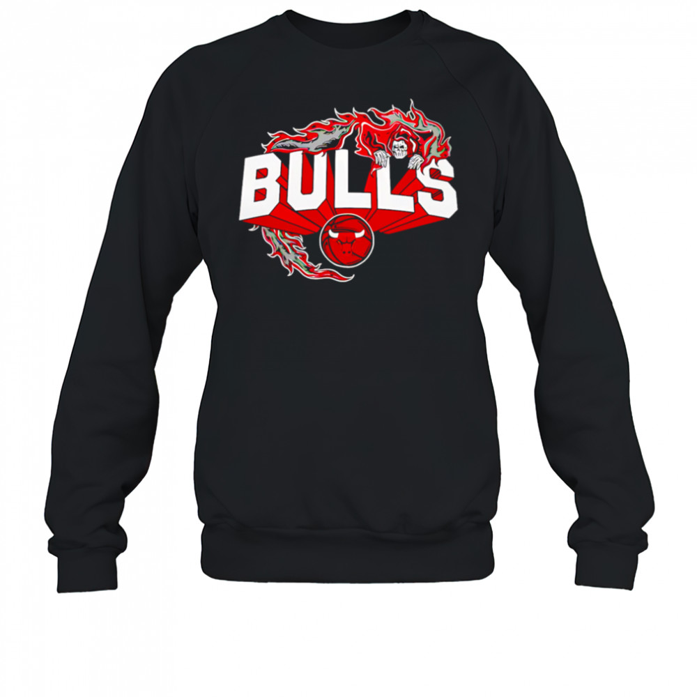 Flaming Grim Reaper Chicago Bulls logo shirt Sweatshirt