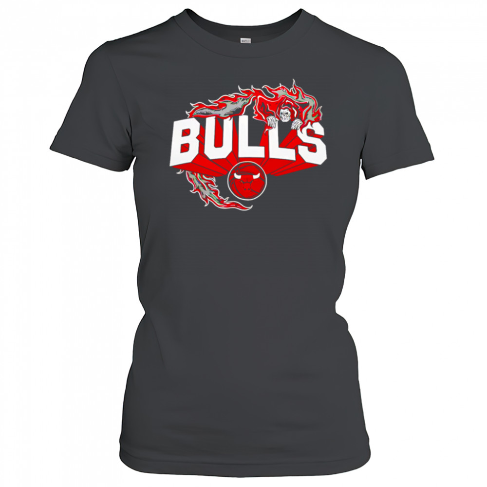 Flaming Grim Reaper Chicago Bulls logo shirt Women's T-shirt