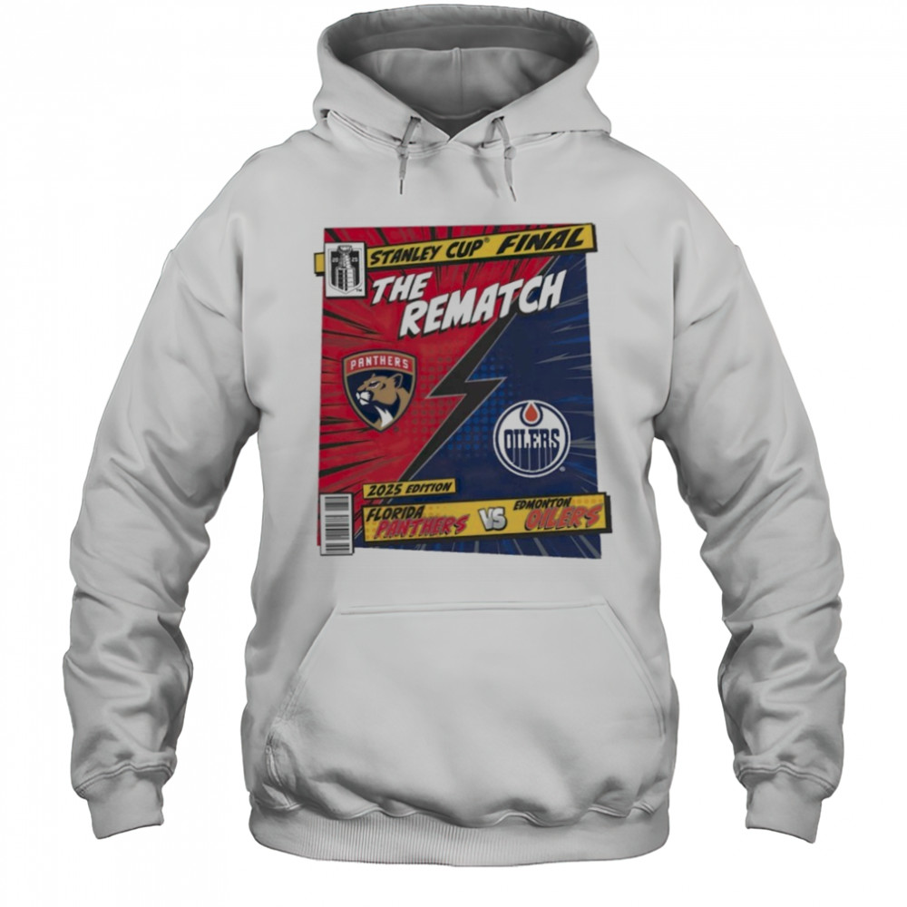 Florida Panthers vs. Edmonton Oilers 2025 Stanley Cup Final Rematch Comic Shirt Hoodie
