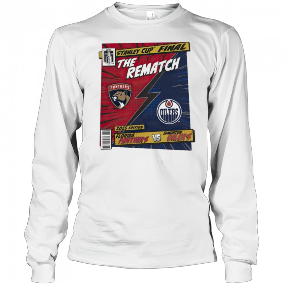Florida Panthers vs. Edmonton Oilers 2025 Stanley Cup Final Rematch Comic Shirt Long Sleeved