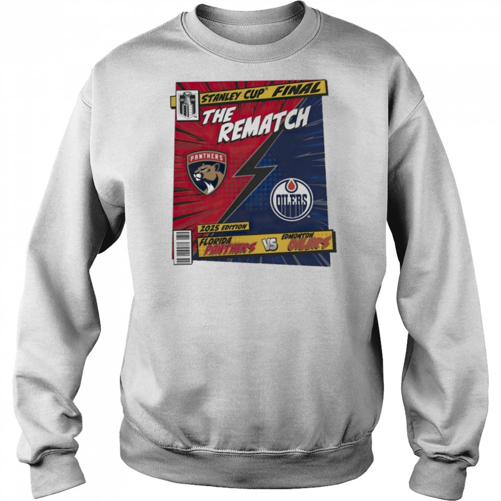 Florida Panthers vs. Edmonton Oilers 2025 Stanley Cup Final Rematch Comic Shirt Hoodie