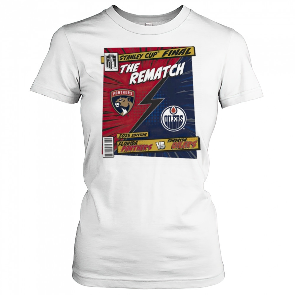 Florida Panthers vs. Edmonton Oilers 2025 Stanley Cup Final Rematch Comic Shirt Women's T-shirt