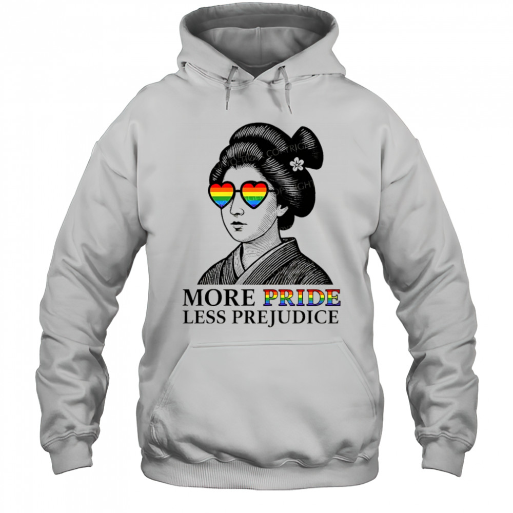 Geisha wearing sunglasses more Pride less prejudice shirt Hoodie