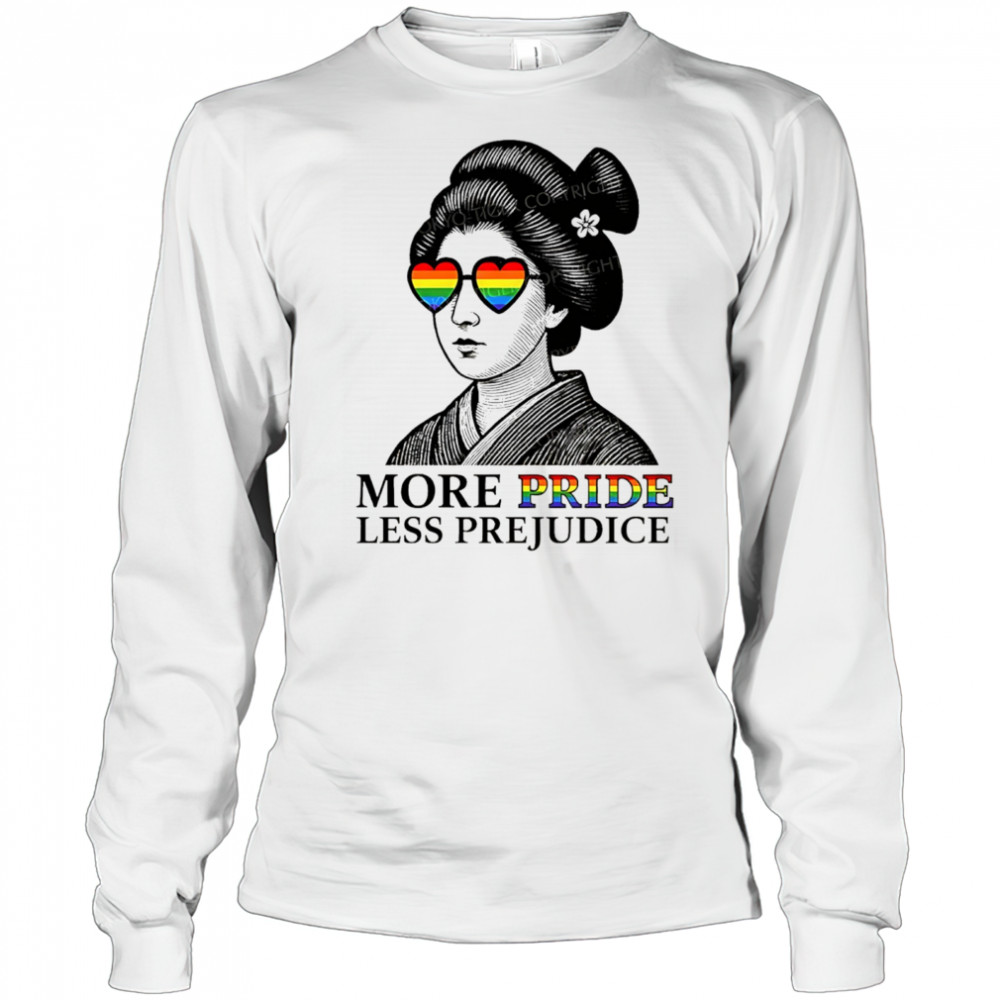 Geisha wearing sunglasses more Pride less prejudice shirt Long Sleeved