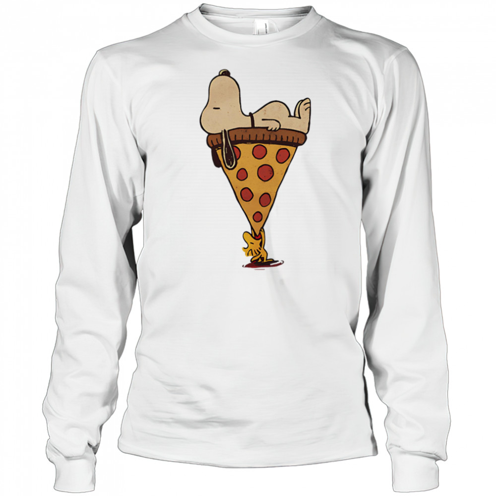 Gluttony Pizza Snoopy and Woodstock shirt Long Sleeved