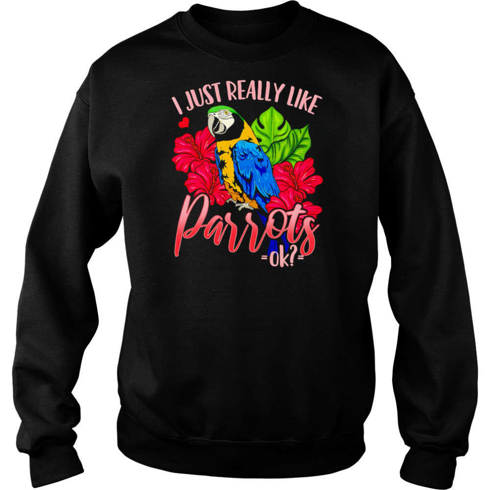 I Just Really Like Parrots ok shirt Hoodie