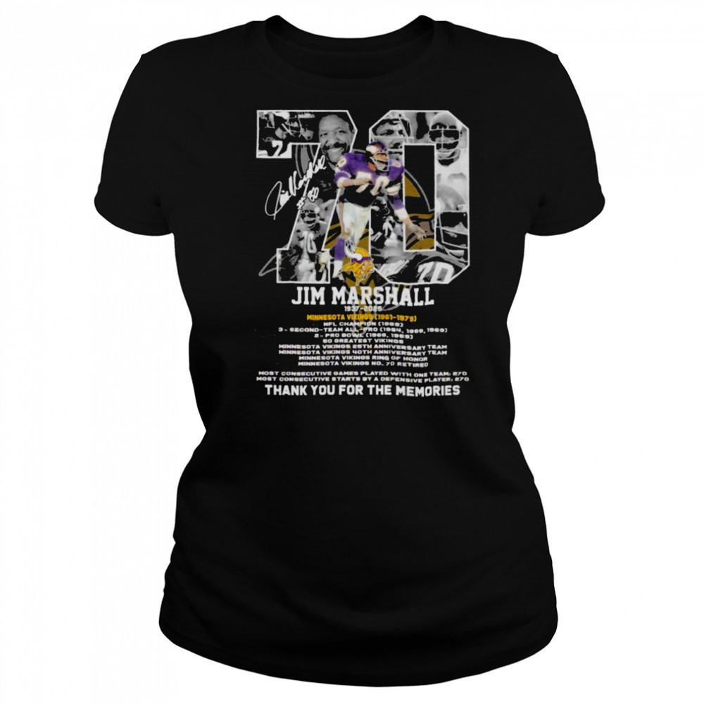 Jim Marshall Minnesota Vikings 1937 2025 Thank You For The Memories T shirts Women's T-shirt