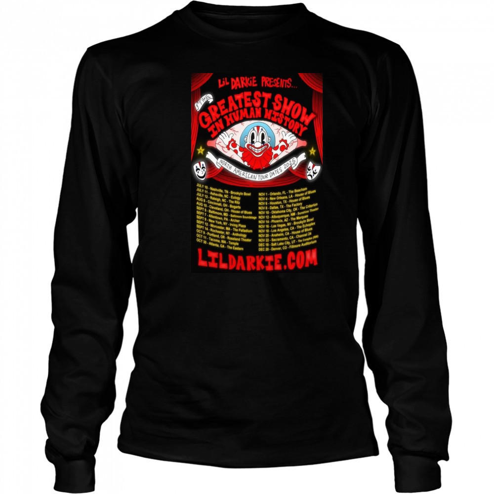 Lil Darkie The Greatest Show In Human History North American Tour 2025 Shirt Long Sleeved