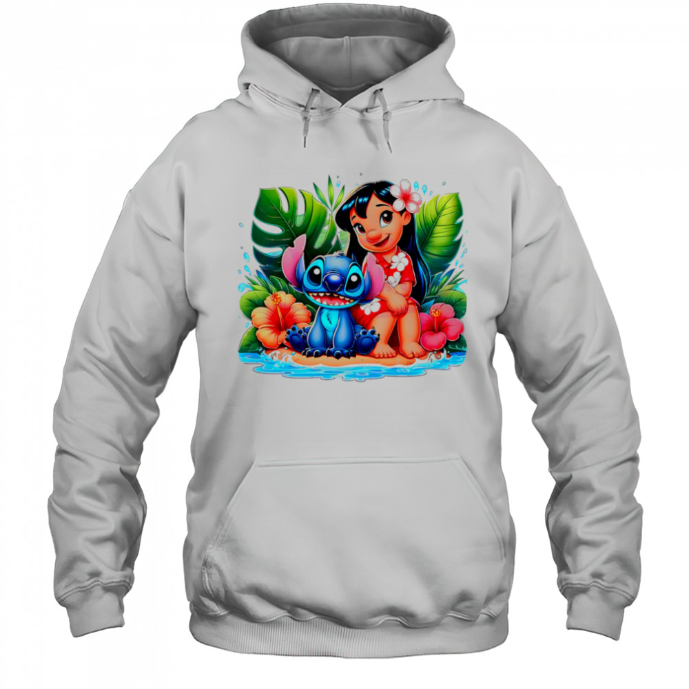 Lilo Stitch Summer Vibes Watercolor Splash shirt Hoodie