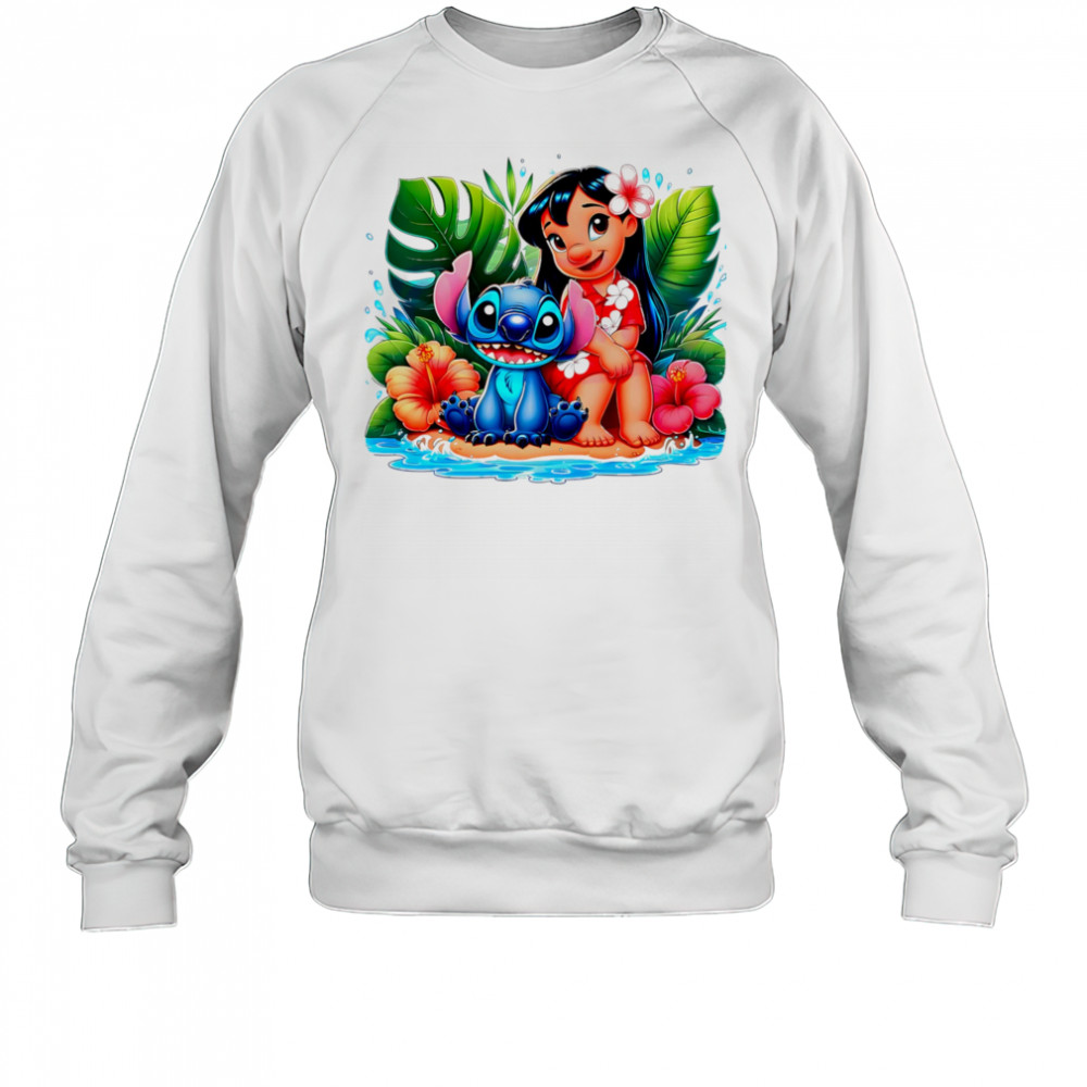 Lilo Stitch Summer Vibes Watercolor Splash shirt Sweatshirt
