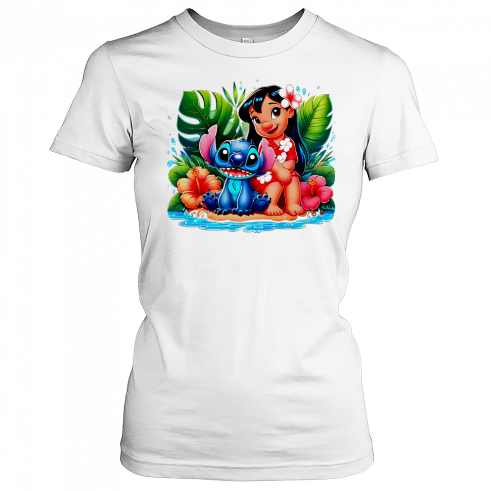 Lilo Stitch Summer Vibes Watercolor Splash shirt Women's T-shirt