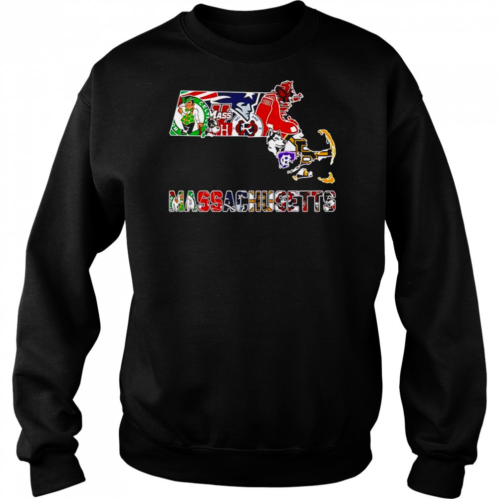 Massachusetts Sports Map T-Shirt Hoodie