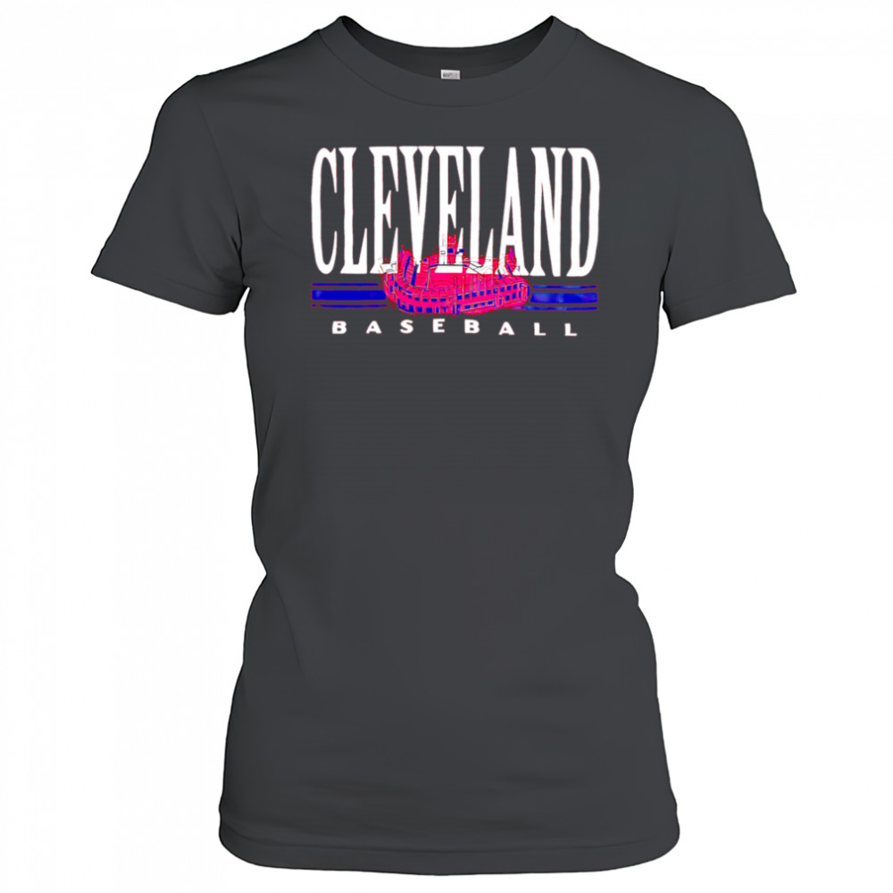 Red Cleveland baseball stadium shirt Women's T-shirt