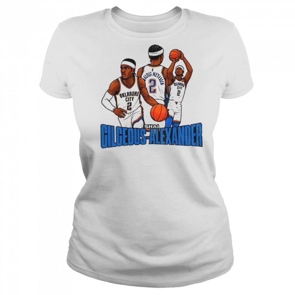 Shai Gilgeous Alexander #2 Oklahoma City Thunder NBA Basketball cartoon graphic shirt Women's T-shirt