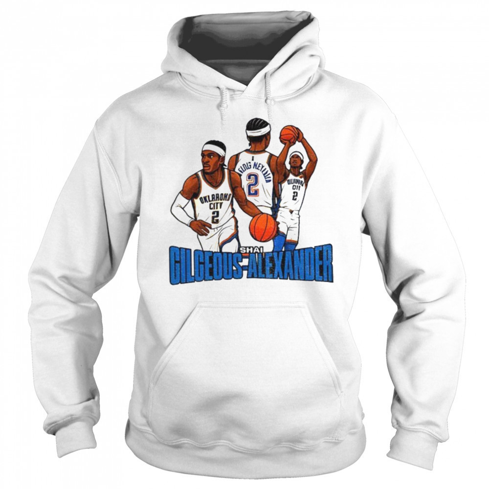 Shai Gilgeous Alexander #2 Oklahoma City Thunder NBA Basketball cartoon graphic shirt Sweatshirt