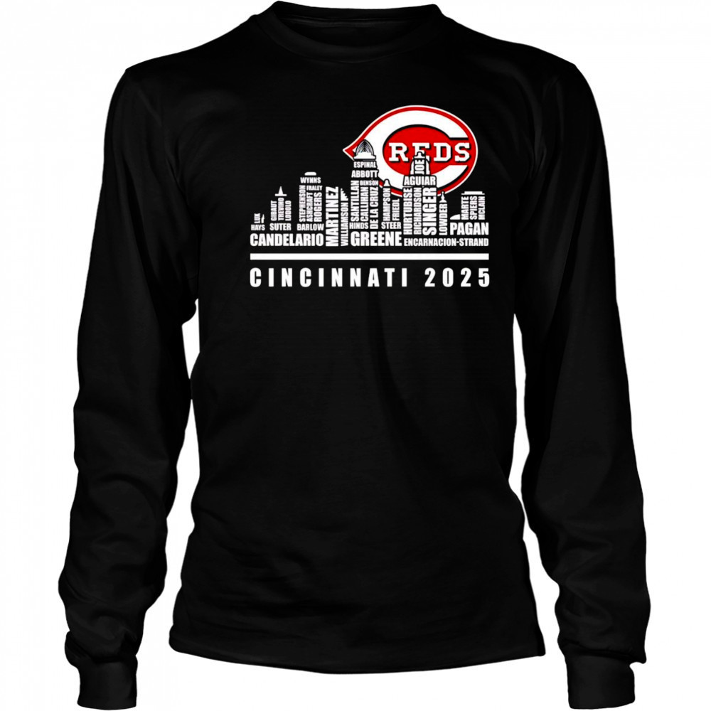 Skyline name Cincinnati Reds 2025 shirt Long Sleeved