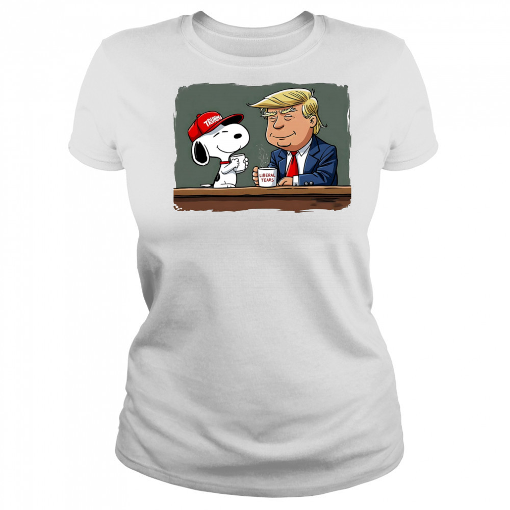 Snoopy Coffee Trump Cartoon Funny Graphic shirt Women's T-shirt
